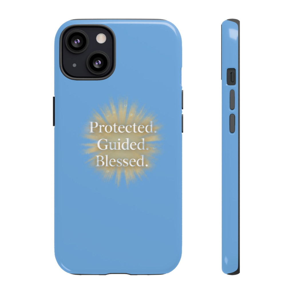 Phone Case — "Protected. Guided. Blessed." Sunburst Spiritual Protective Case