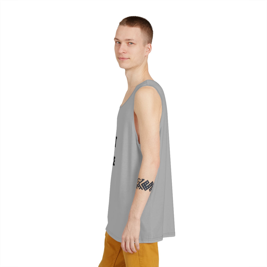 Men's All-Over Print Tank Top — Minimal Grey Casual Summer Tee