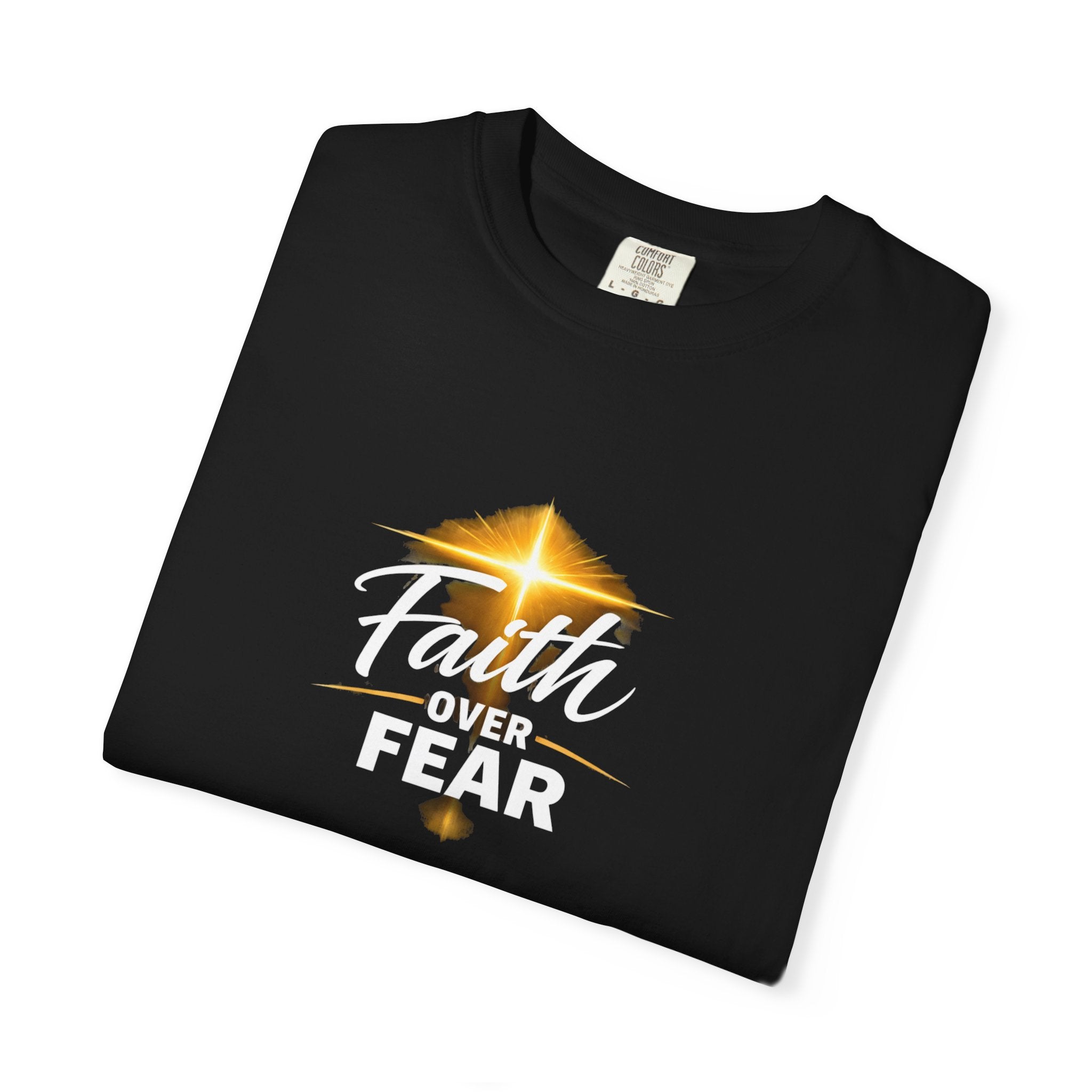 Faith Over Fear T-Shirt — Inspirational Christian Cross Tee