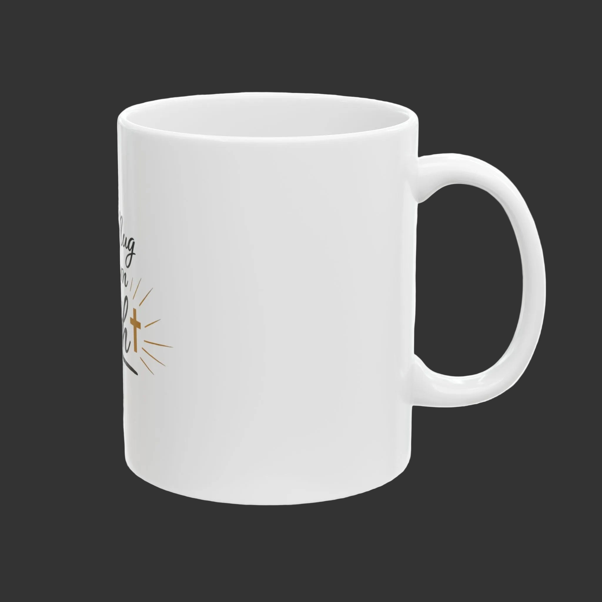 Runs on Faith Ceramic Mug — Inspirational Christian Coffee Mug (11oz & 15oz)