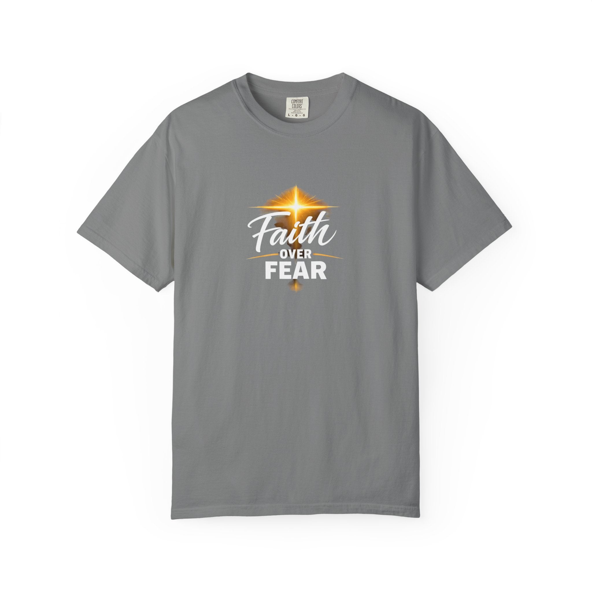 Faith Over Fear T-Shirt — Inspirational Christian Cross Tee