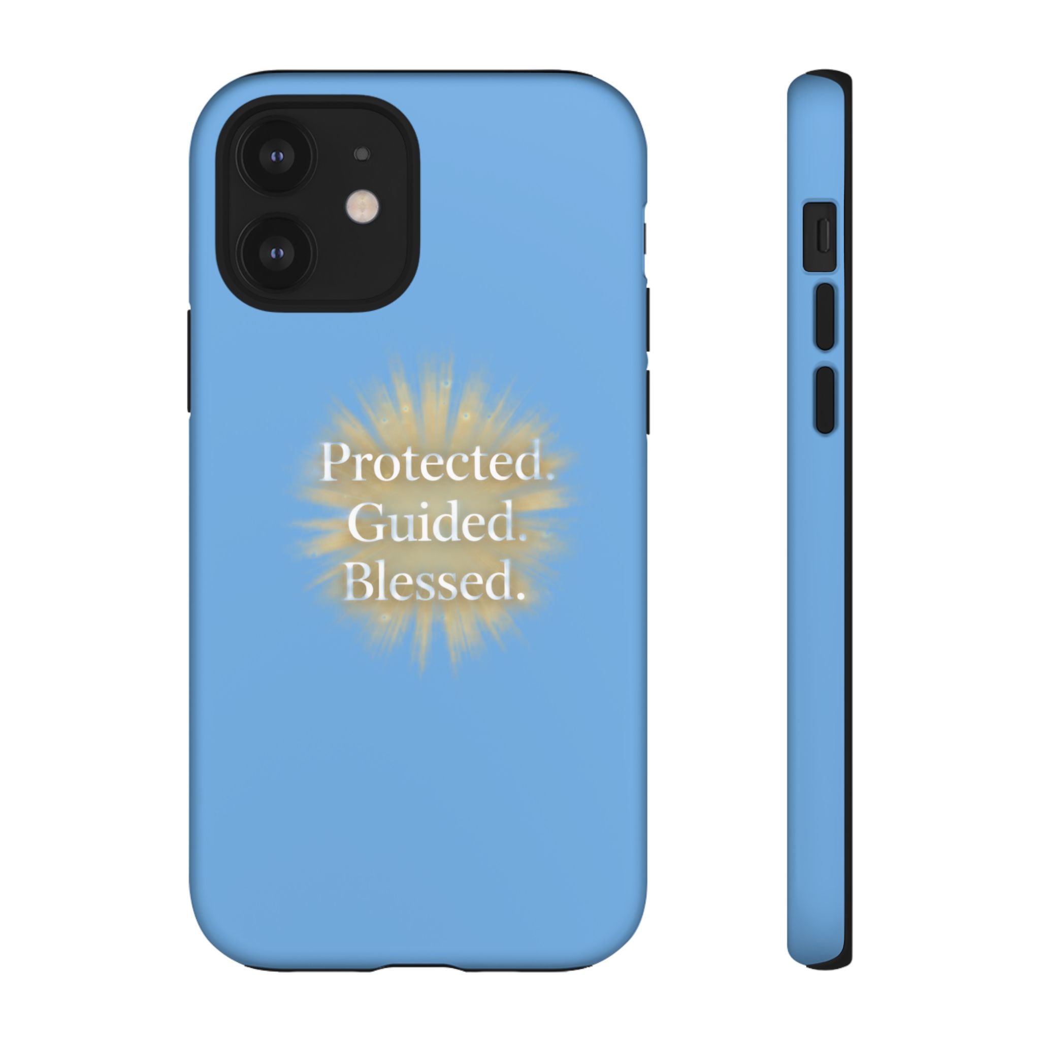Phone Case — "Protected. Guided. Blessed." Sunburst Spiritual Protective Case