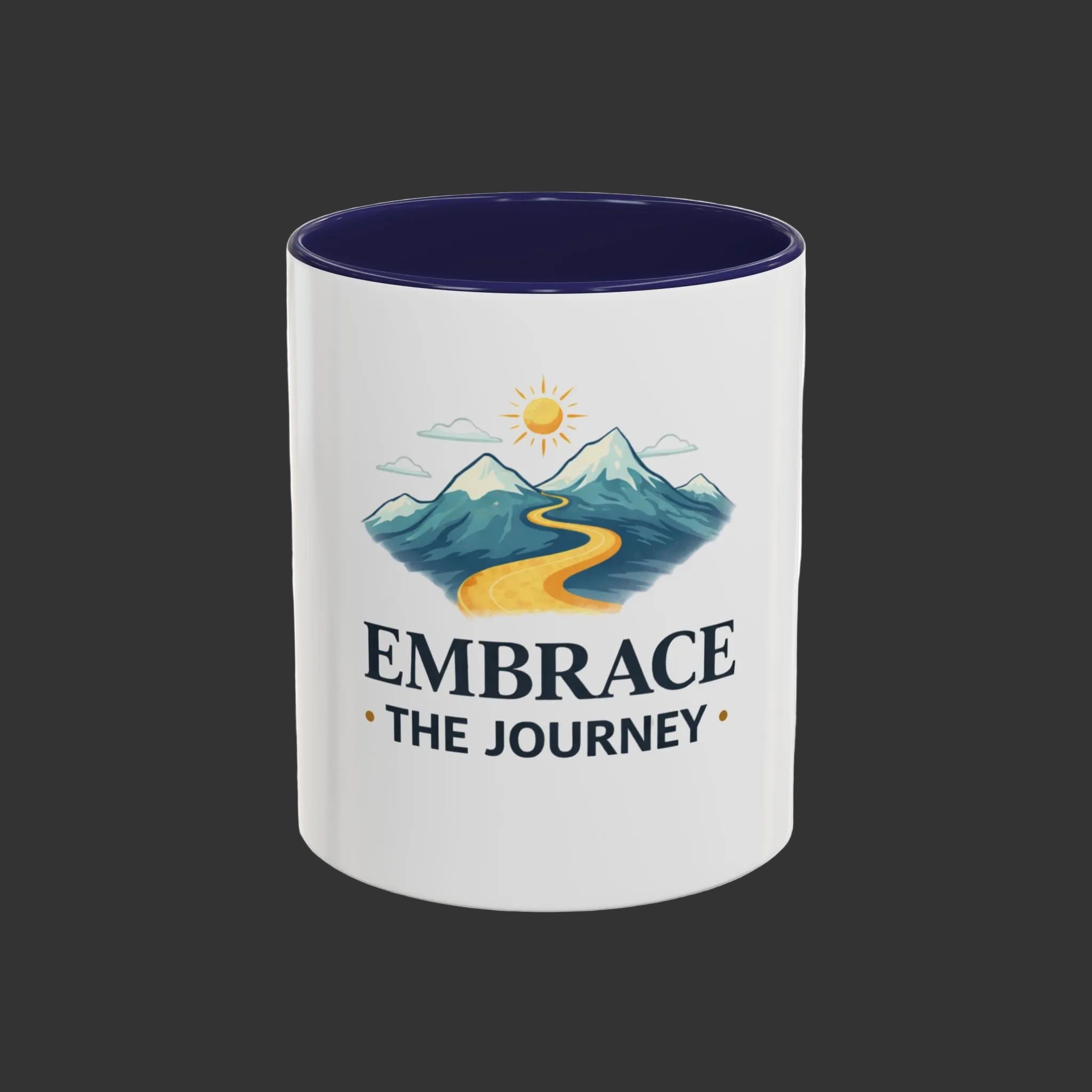 Embrace the Journey Coffee Mug — Inspirational Mountain Road Travel Ceramic Mug