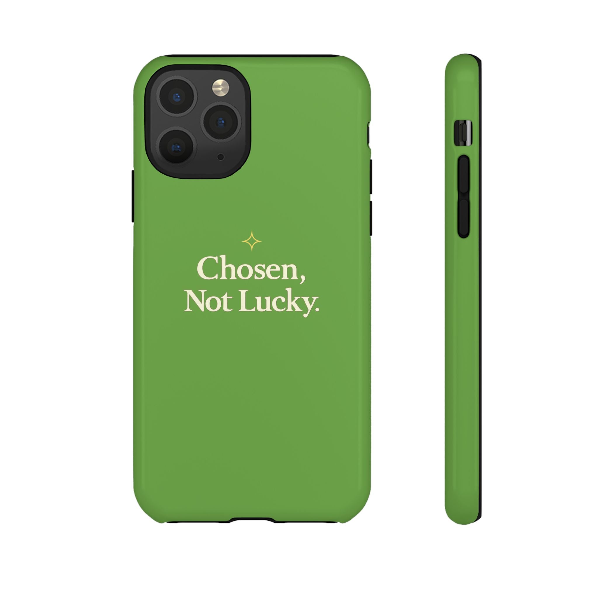 Tough Phone Case — "Chosen, Not Lucky." Motivational Protective iPhone Case