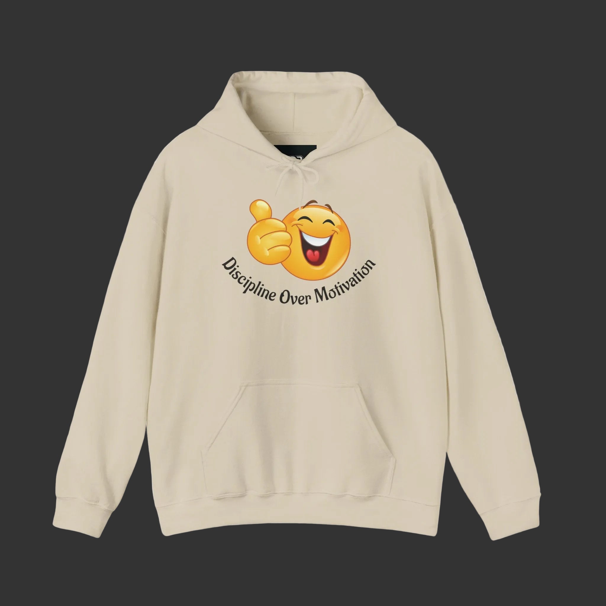 Hoodie — Minimal “Discipline Over Motivation” White Pullover