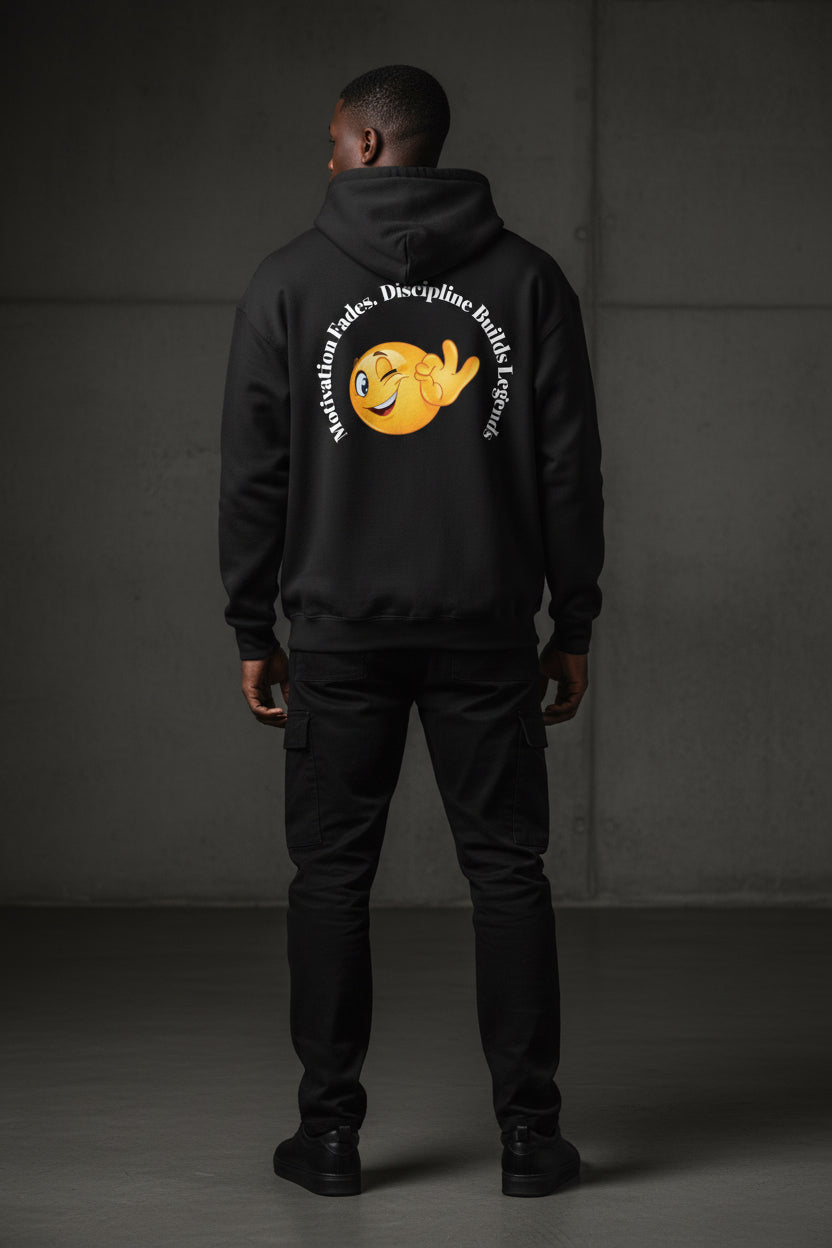 Hoodie — Minimal “Discipline Over Motivation” White Pullover