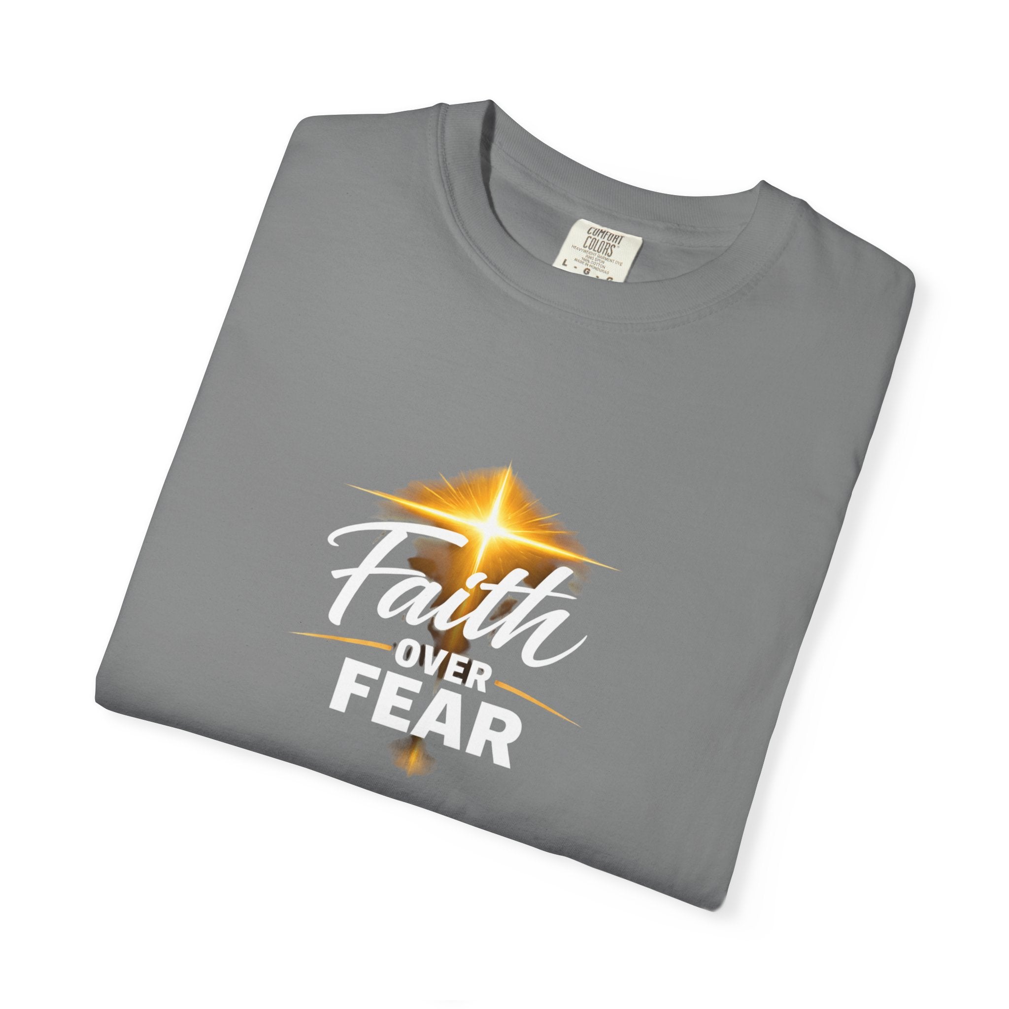 Faith Over Fear T-Shirt — Inspirational Christian Cross Tee