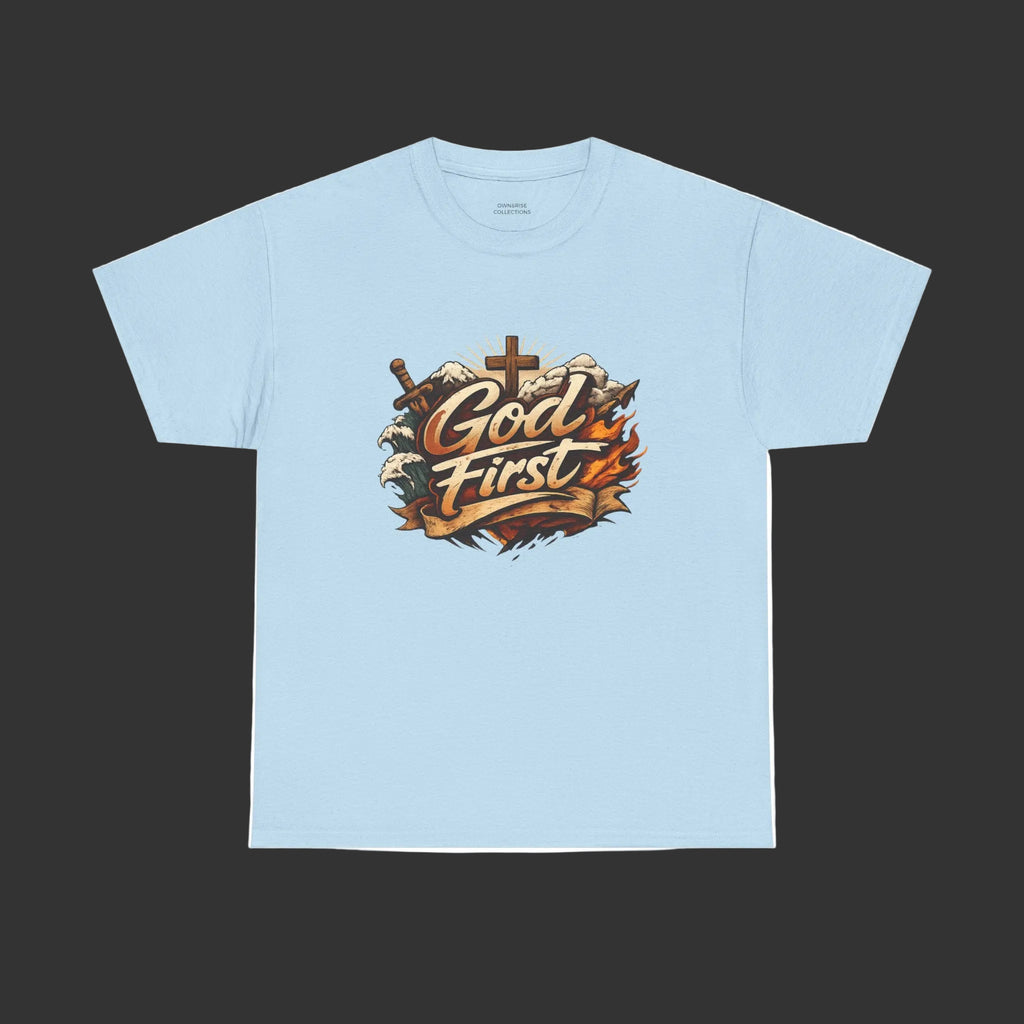 God First Tee — "God First" Typography Unisex T‑Shirt