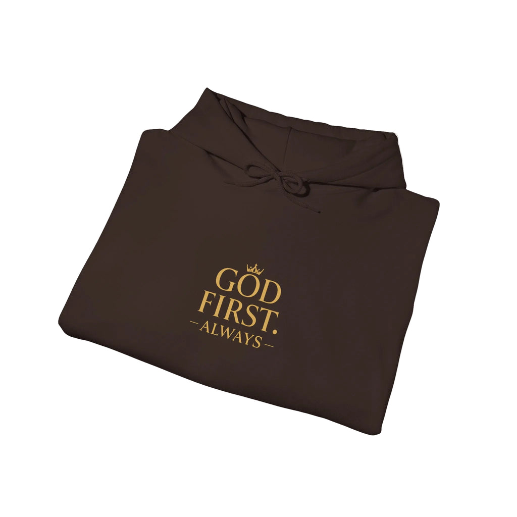 God First Hoodie — "God First" Classic Religious Pullover