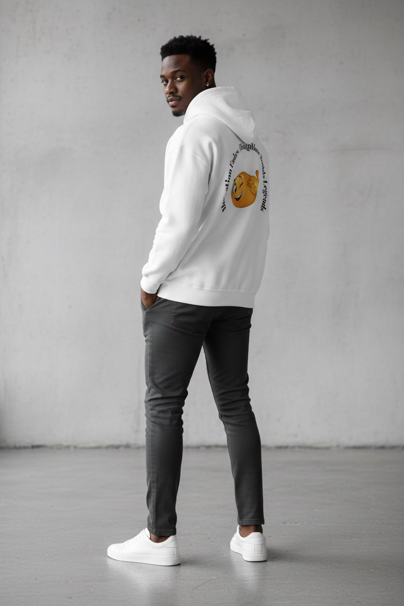 Hoodie — Minimal “Discipline Over Motivation” White Pullover