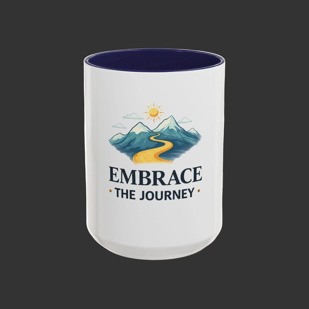 Embrace the Journey Coffee Mug — Inspirational Mountain Road Travel Ceramic Mug