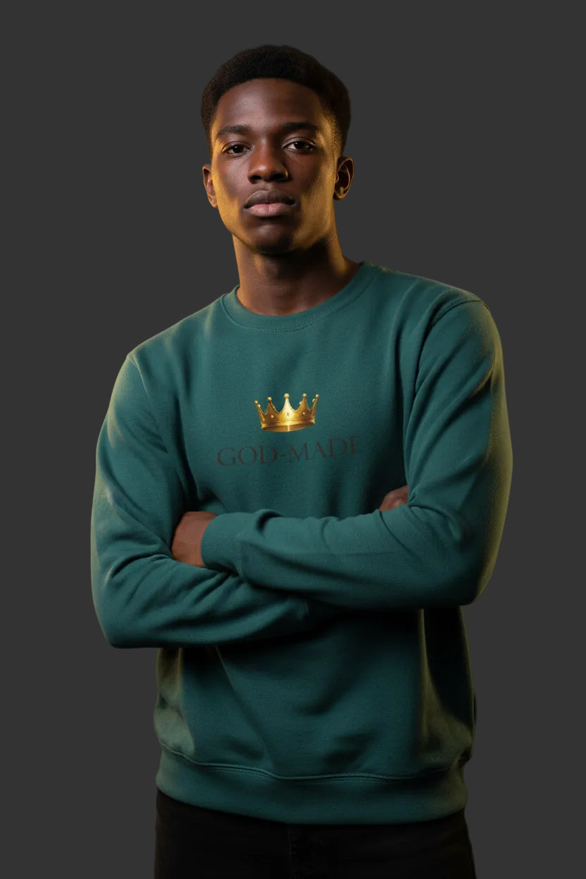 God-Made Crown Sweatshirt — Faith-Inspired Christian Crewneck