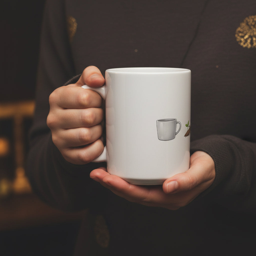 Plant Growth Mug — Evolution from Seedling to Tree Ceramic Coffee Cup (11oz/15oz)