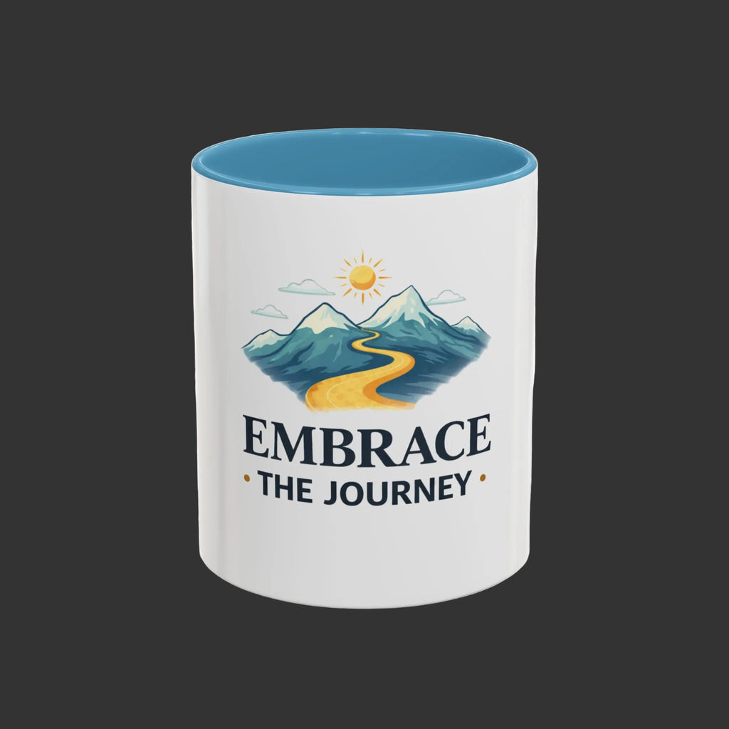 Embrace the Journey Coffee Mug — Inspirational Mountain Road Travel Ceramic Mug
