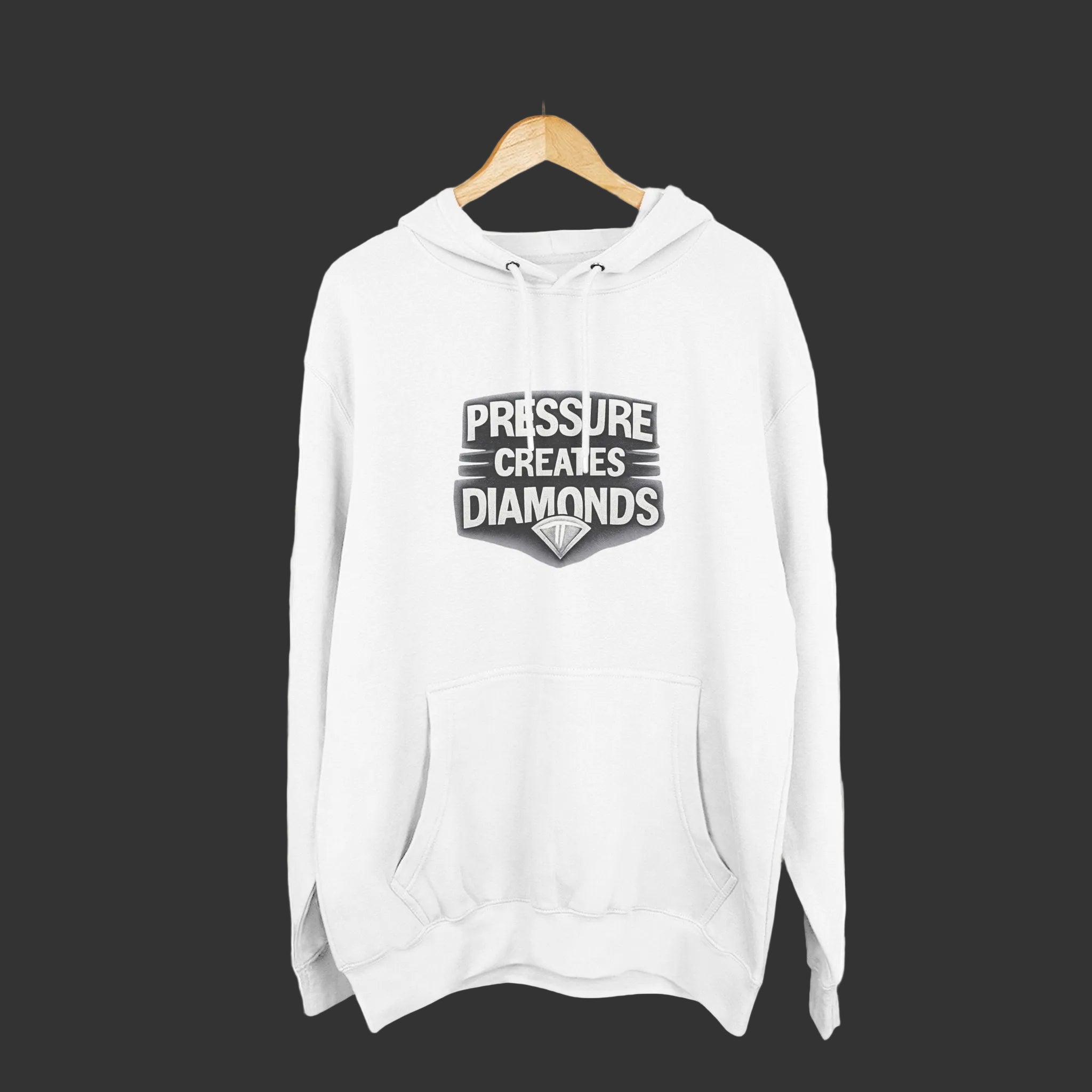 Diamond Pressure Fleece Hoodie — "Pressure Creates Diamond" Design