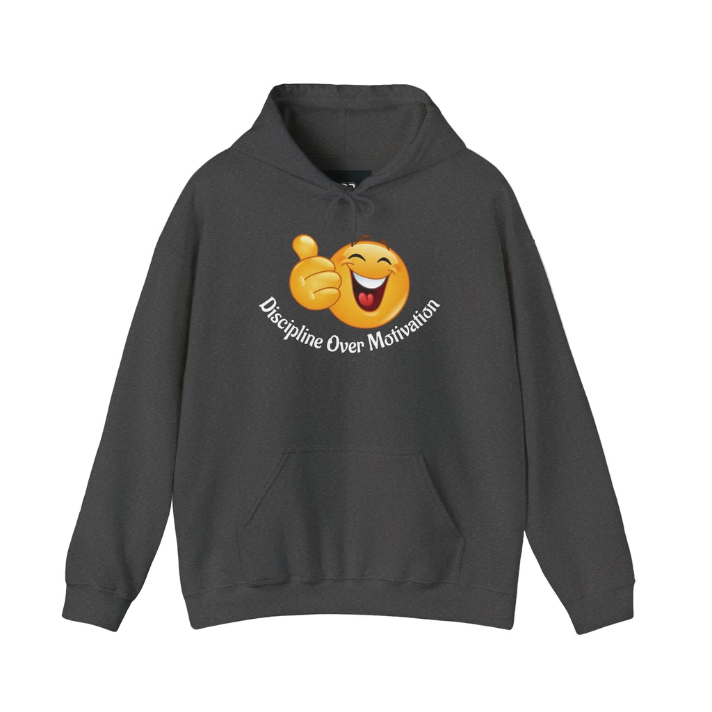 Hoodie — Minimal “Discipline Over Motivation” White Pullover