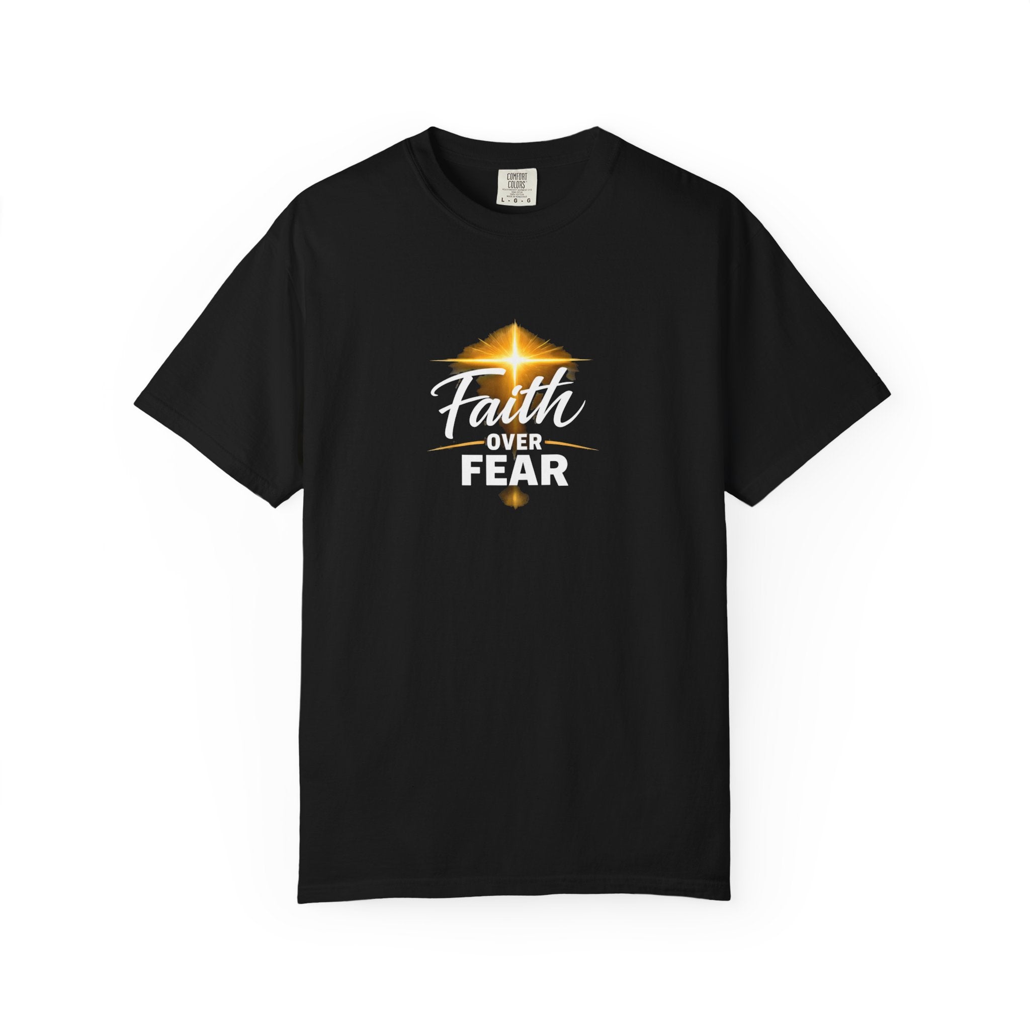Faith Over Fear T-Shirt — Inspirational Christian Cross Tee