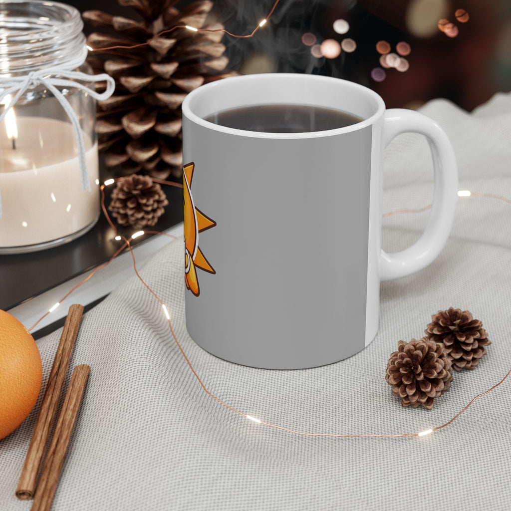 Sunshine Coffee Mug — Cute Smiling Sun Holding Coffee, Morning Positive Ceramic Mug (11oz & 15oz)