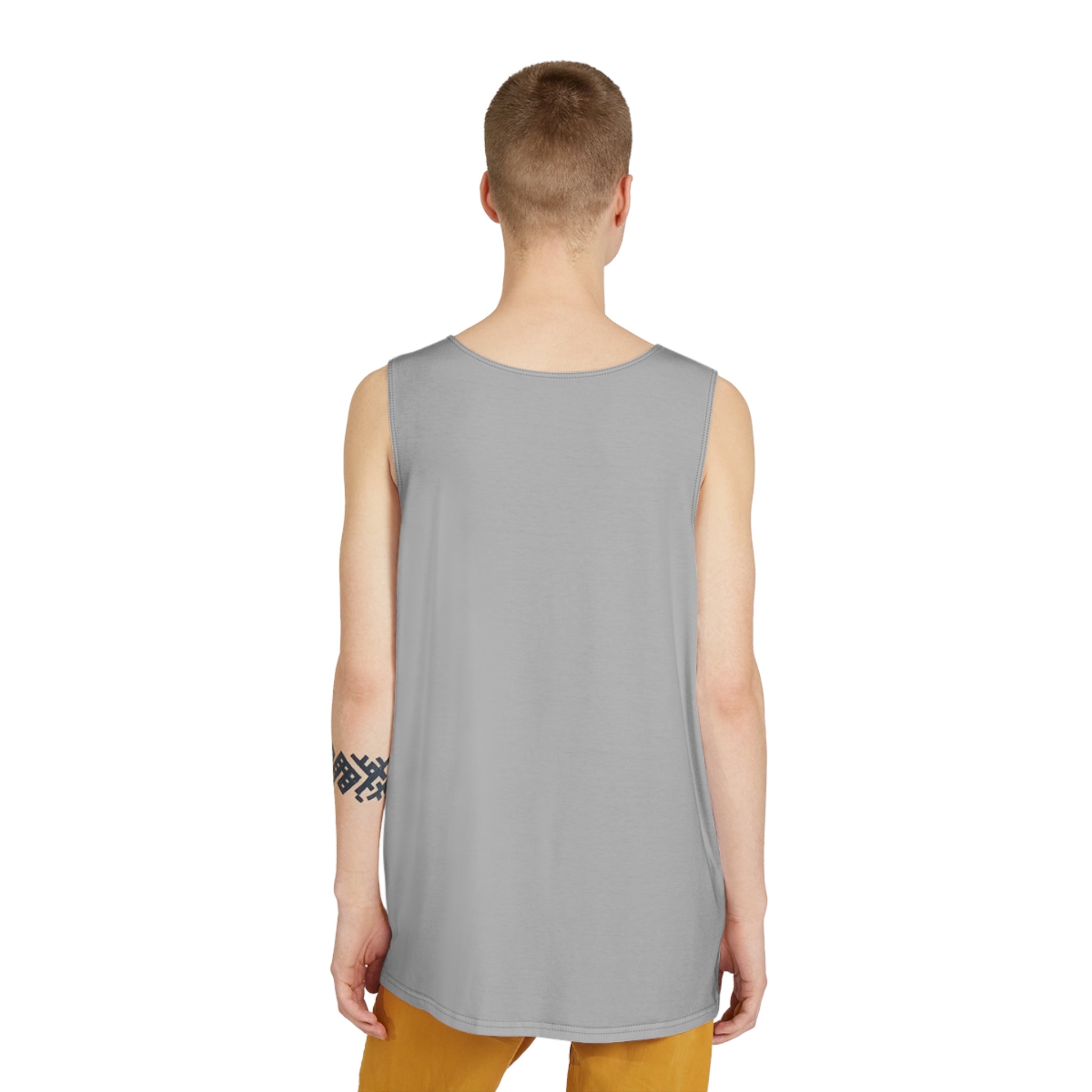 Men's All-Over Print Tank Top — Minimal Grey Casual Summer Tee