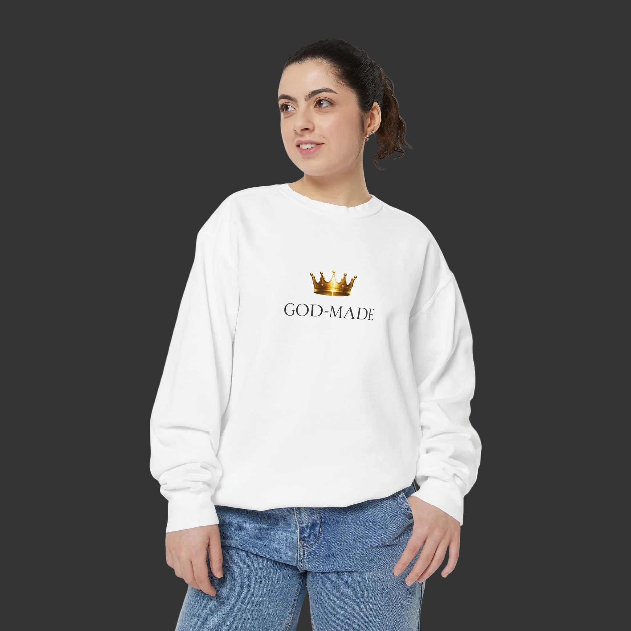 God-Made Crown Sweatshirt — Faith-Inspired Christian Crewneck