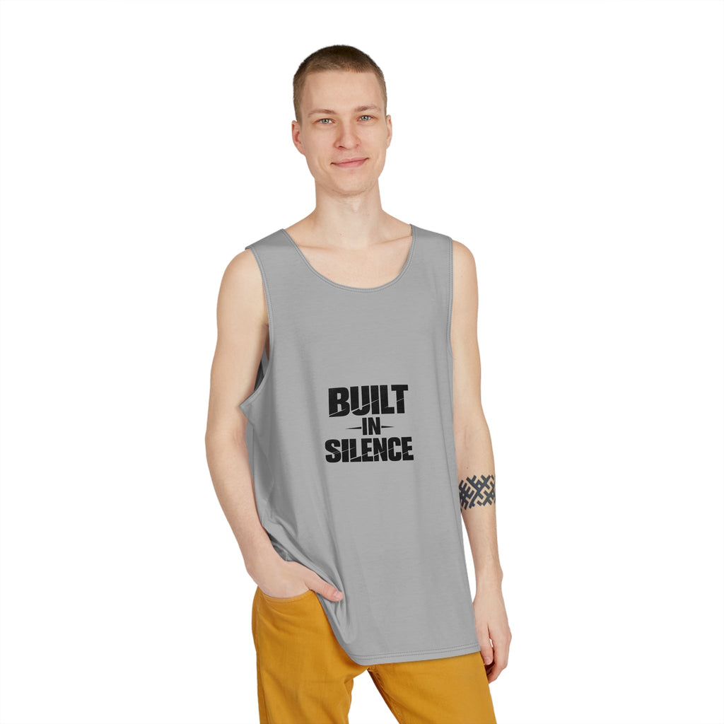 Men's All-Over Print Tank Top — Minimal Grey Casual Summer Tee