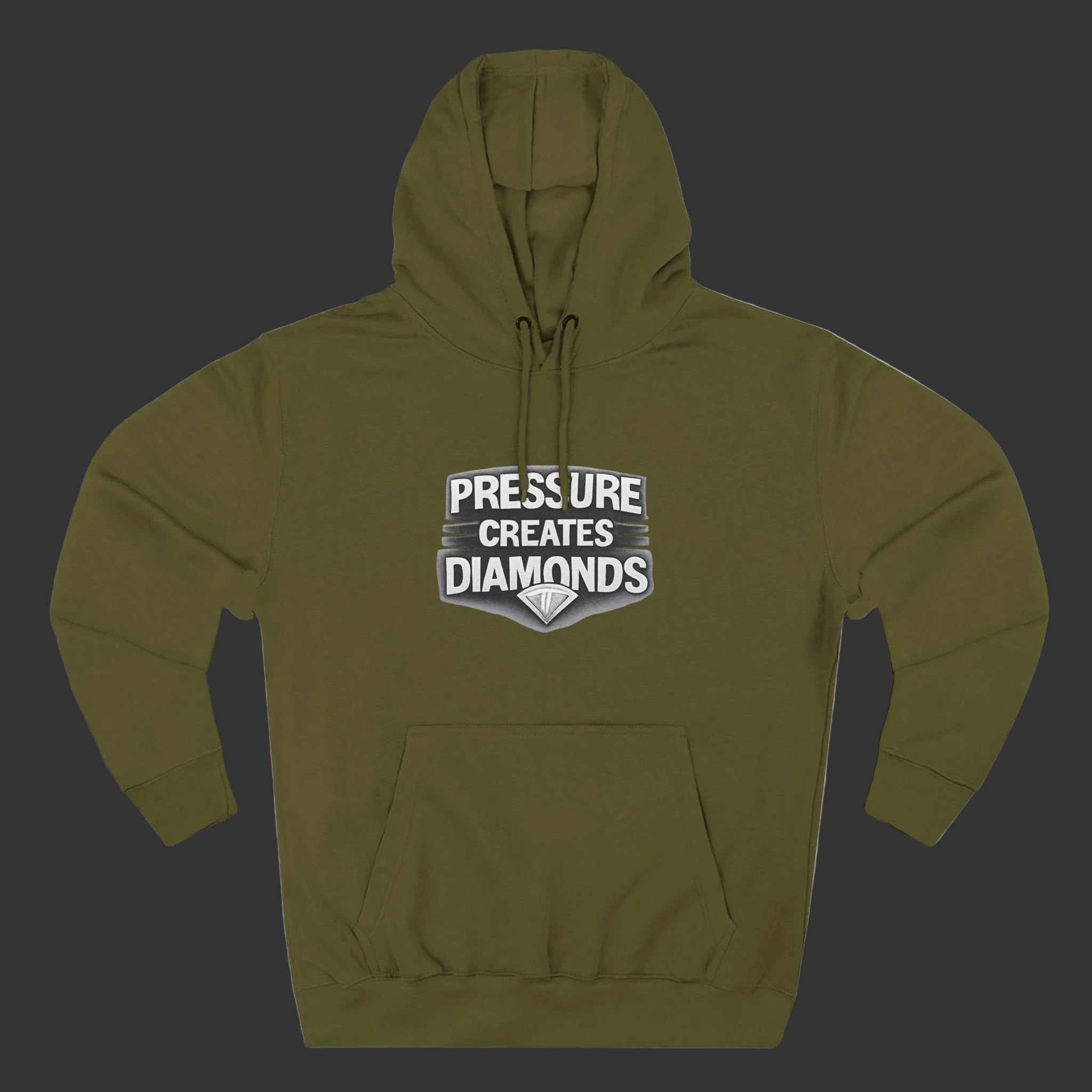 Diamond Pressure Fleece Hoodie — "Pressure Creates Diamond" Design