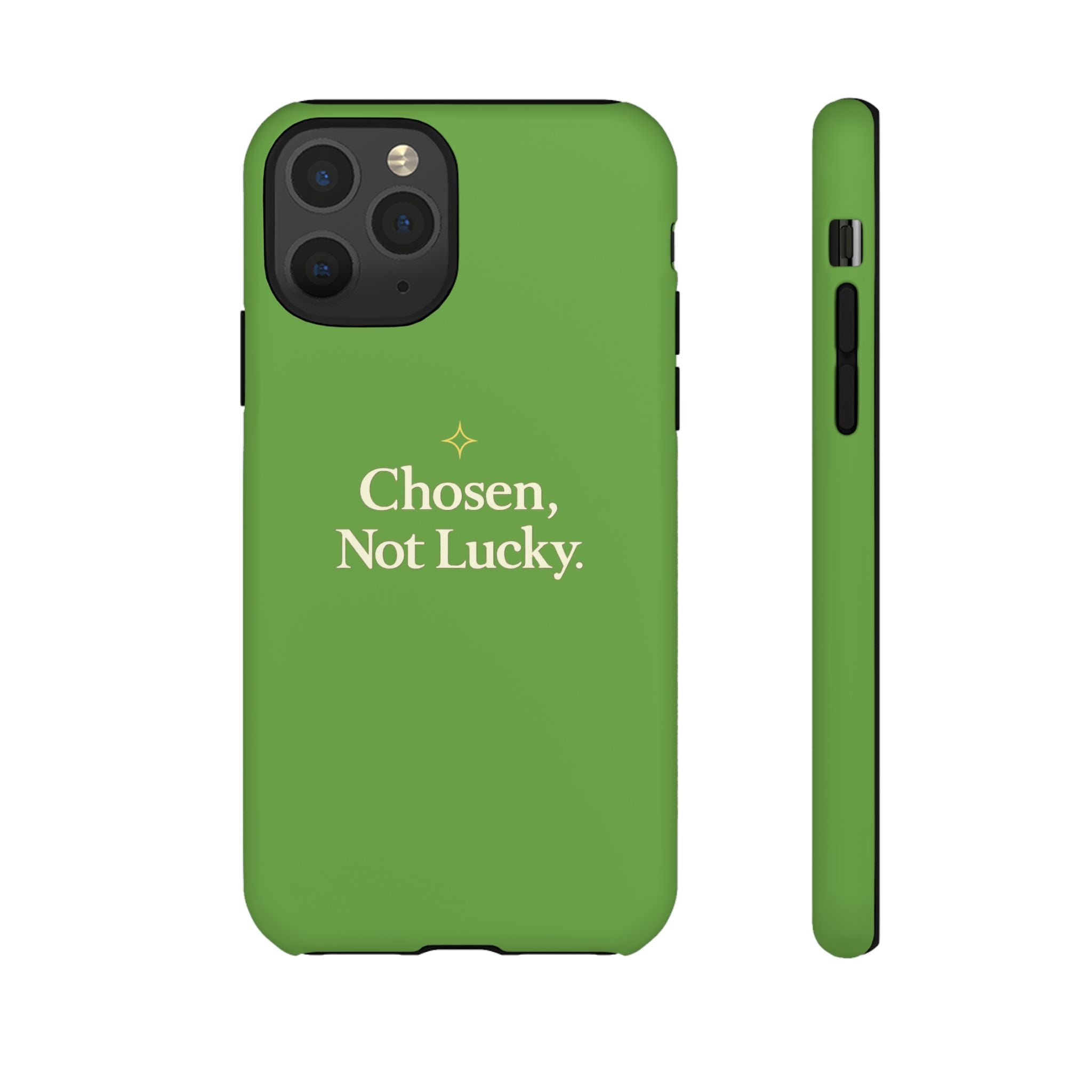 Tough Phone Case — "Chosen, Not Lucky." Motivational Protective iPhone Case