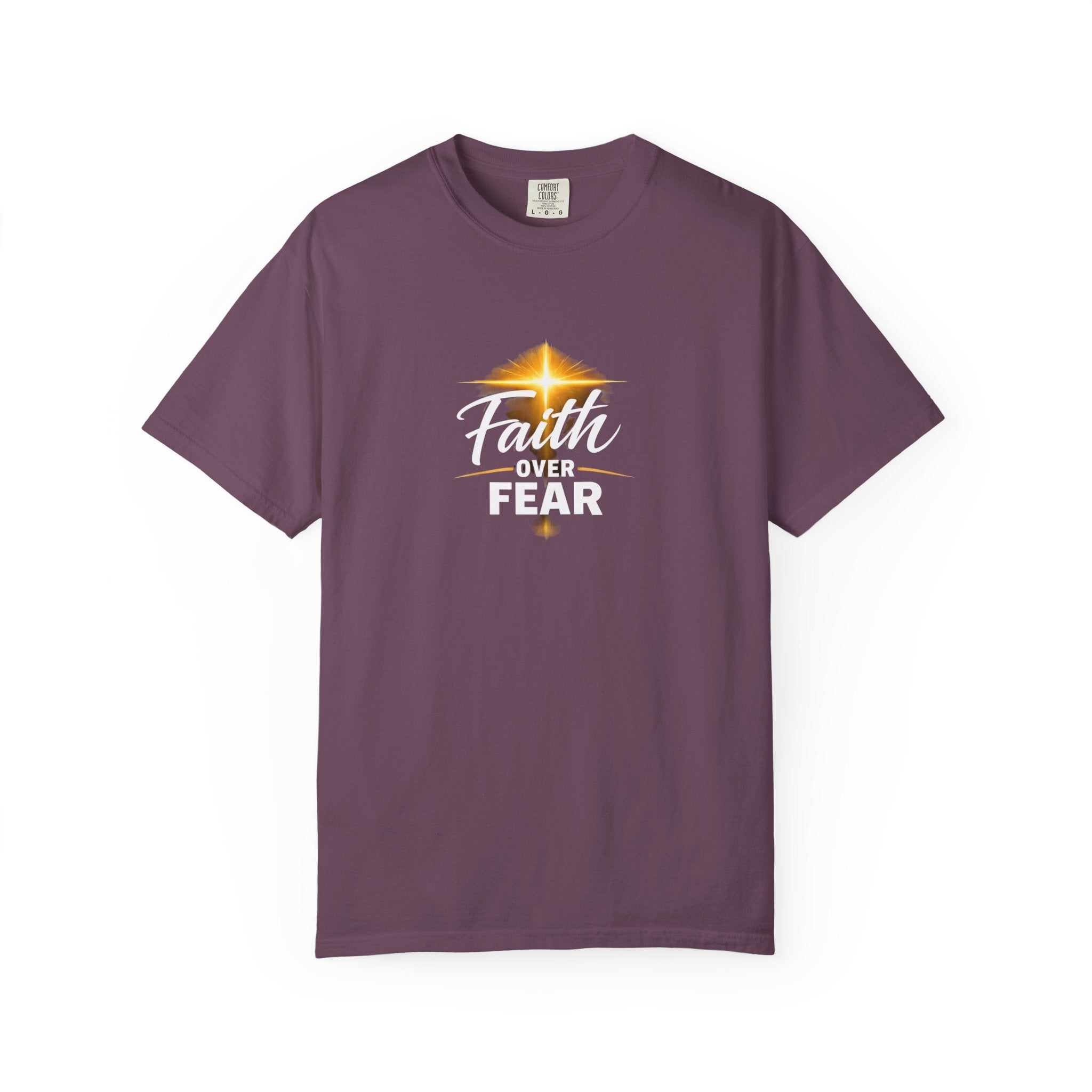 Faith Over Fear T-Shirt — Inspirational Christian Cross Tee