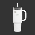 40oz Insulated Travel Mug — "Unbothered. Hydrated. Focused." Minimal Star Design