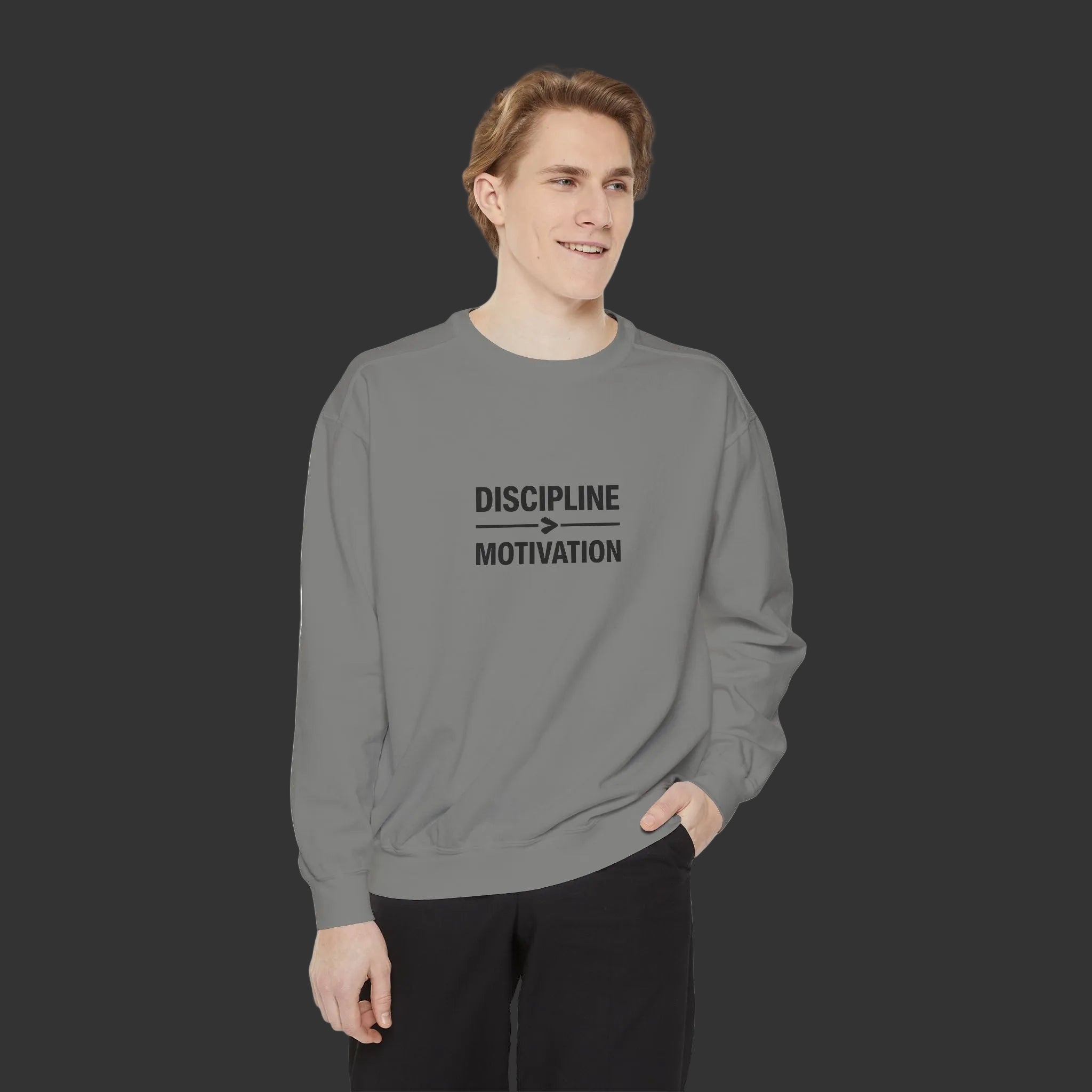 Discipline > Motivation Sweatshirt — own&rise Collection