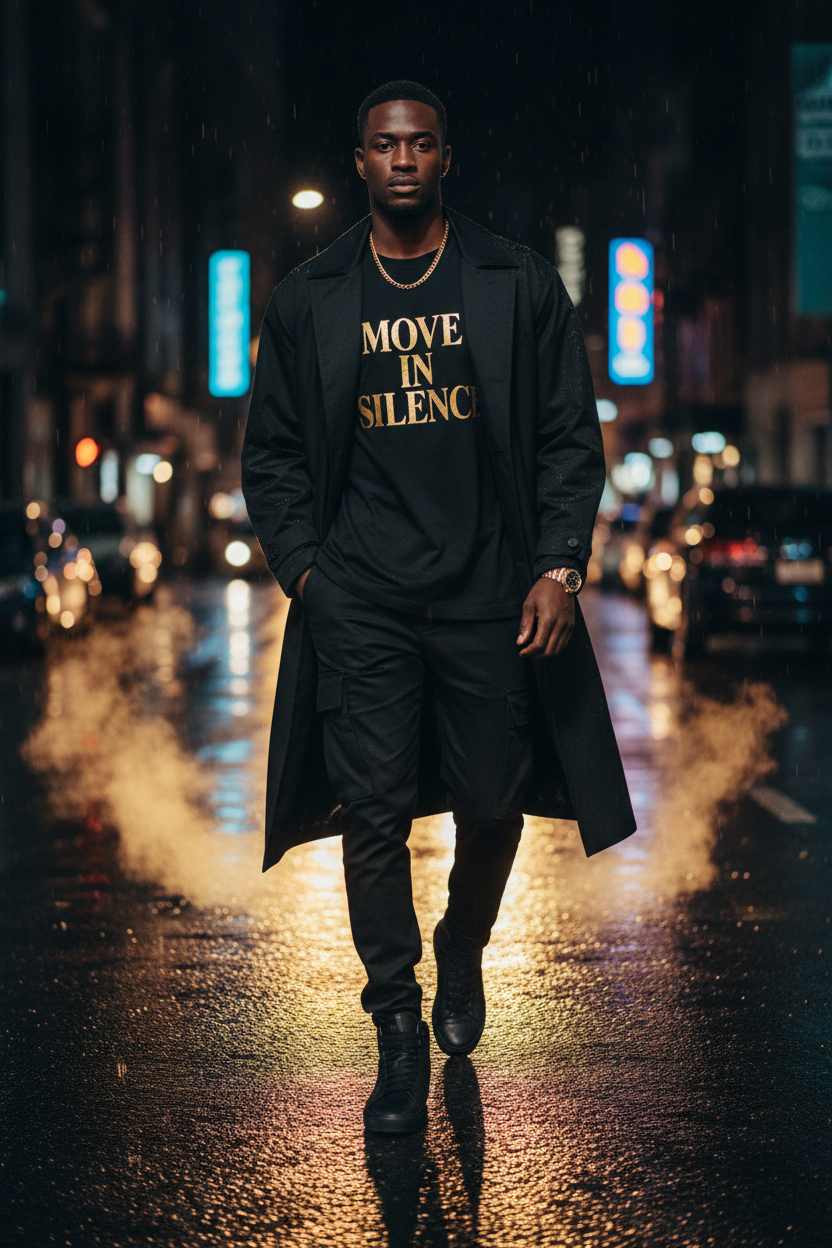Move in Silence Tee — Inspirational Minimalist Graphic Shirt