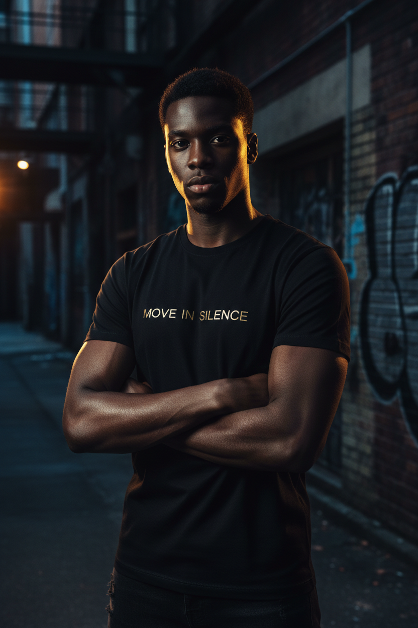 Move in Silence Tee — Inspirational Minimalist Graphic Shirt