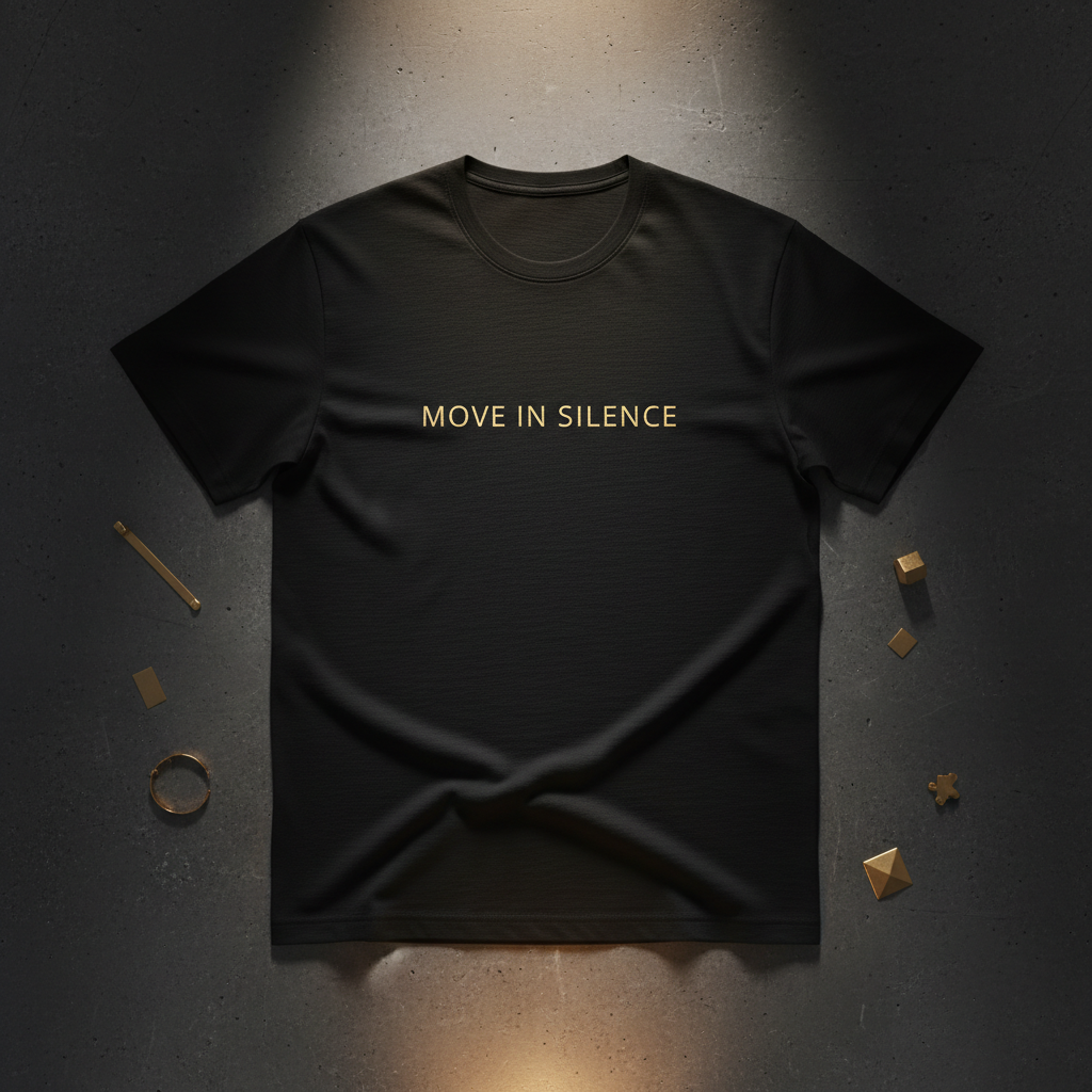 Move in Silence Tee — Inspirational Minimalist Graphic Shirt