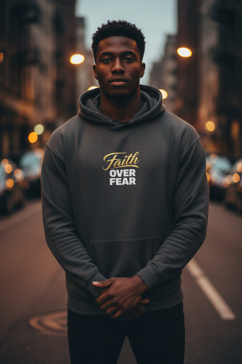 Faith Over Fear Hoodie — Classy Inspirational Pullover from own&rise Collection