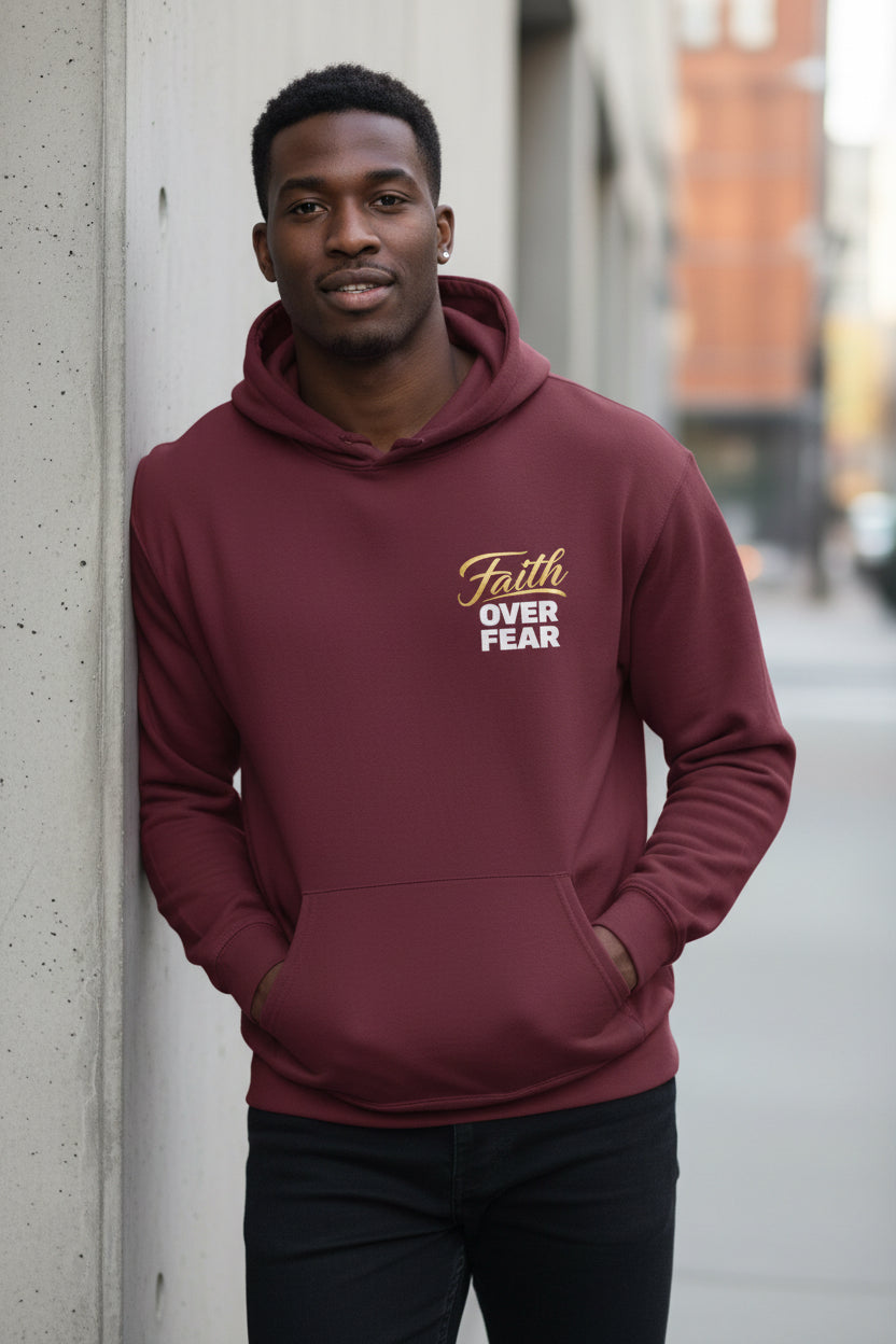 Faith Over Fear Hoodie — Classy Inspirational Pullover from own&rise Collection
