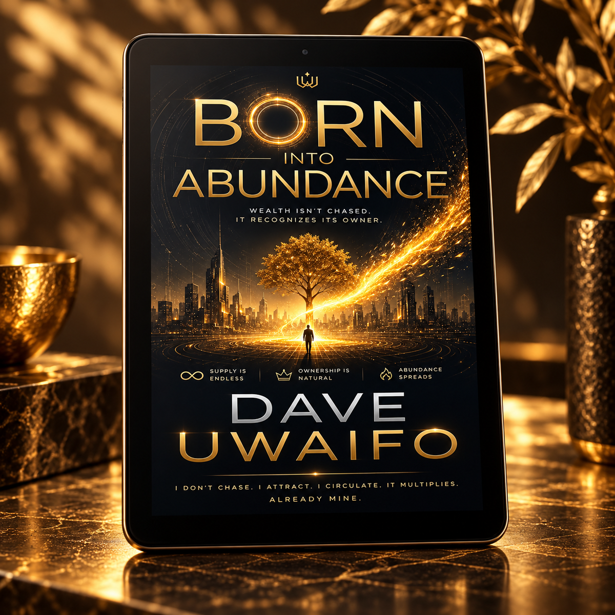 BORN INTO ABUNDANCE- Wealth Isn't Chased, It Recognizes Its Owner styled ebook mock-up