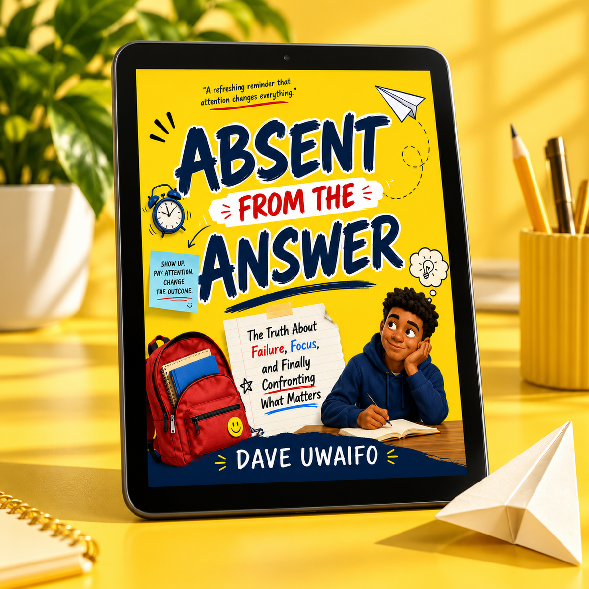 ABSENT FROM THE ANSWER - The Truth About Failure, Focus, and Finally Confronting What Matters styled ebook mock-up