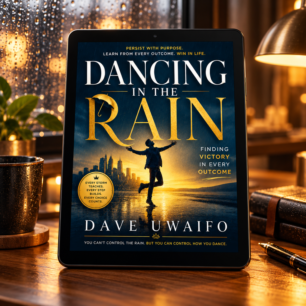 DANCING IN THE RAIN - Finding Victory in Every Outcome styled ebook mock-up