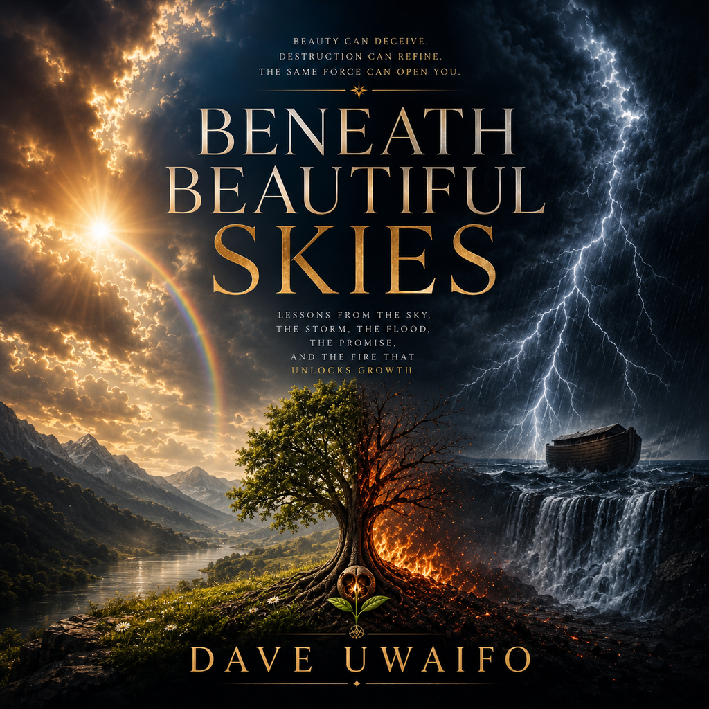 BENEATH BEAUTIFUL SKIES - Lessons from the Sky, the Storm, the Flood, the Promise, and the Fire That Unlocks Growth original artwork