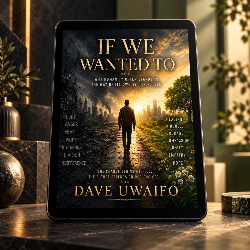 IF WE WANTED TO - Why Humanity Often Stands In The Way Of It's Own Better Future styled ebook mock-up