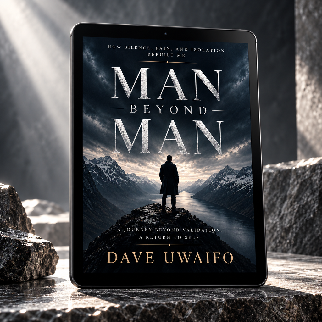 MAN BEYOND MAN - How Silence, Pain and Isolation Rebuilt Me styled ebook mock-up